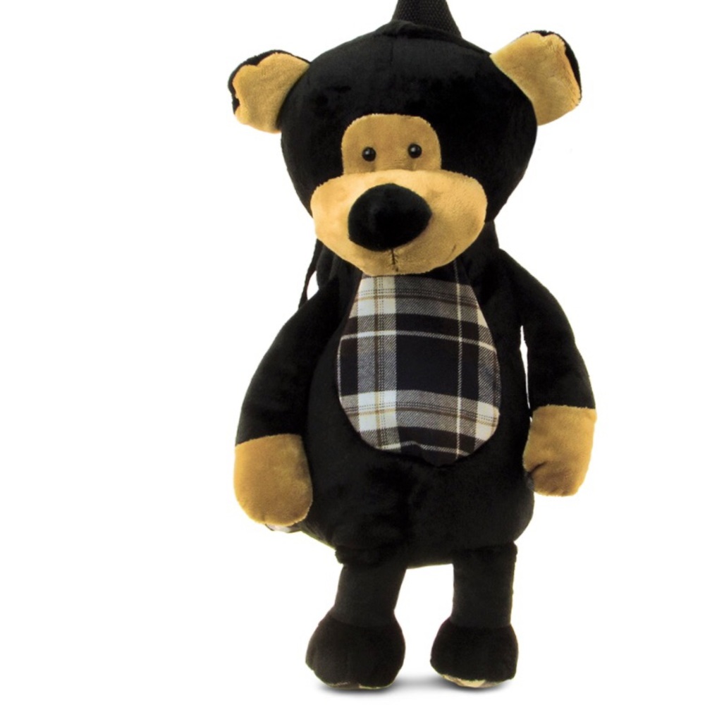 Plush Black Bear Backpack